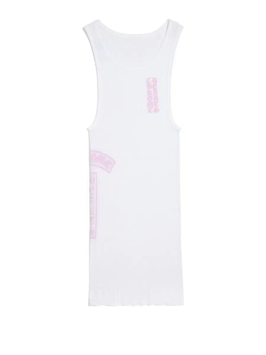 クロームハーツ Tシャツ バー タンク トップス ノースリーブ ピンク 白