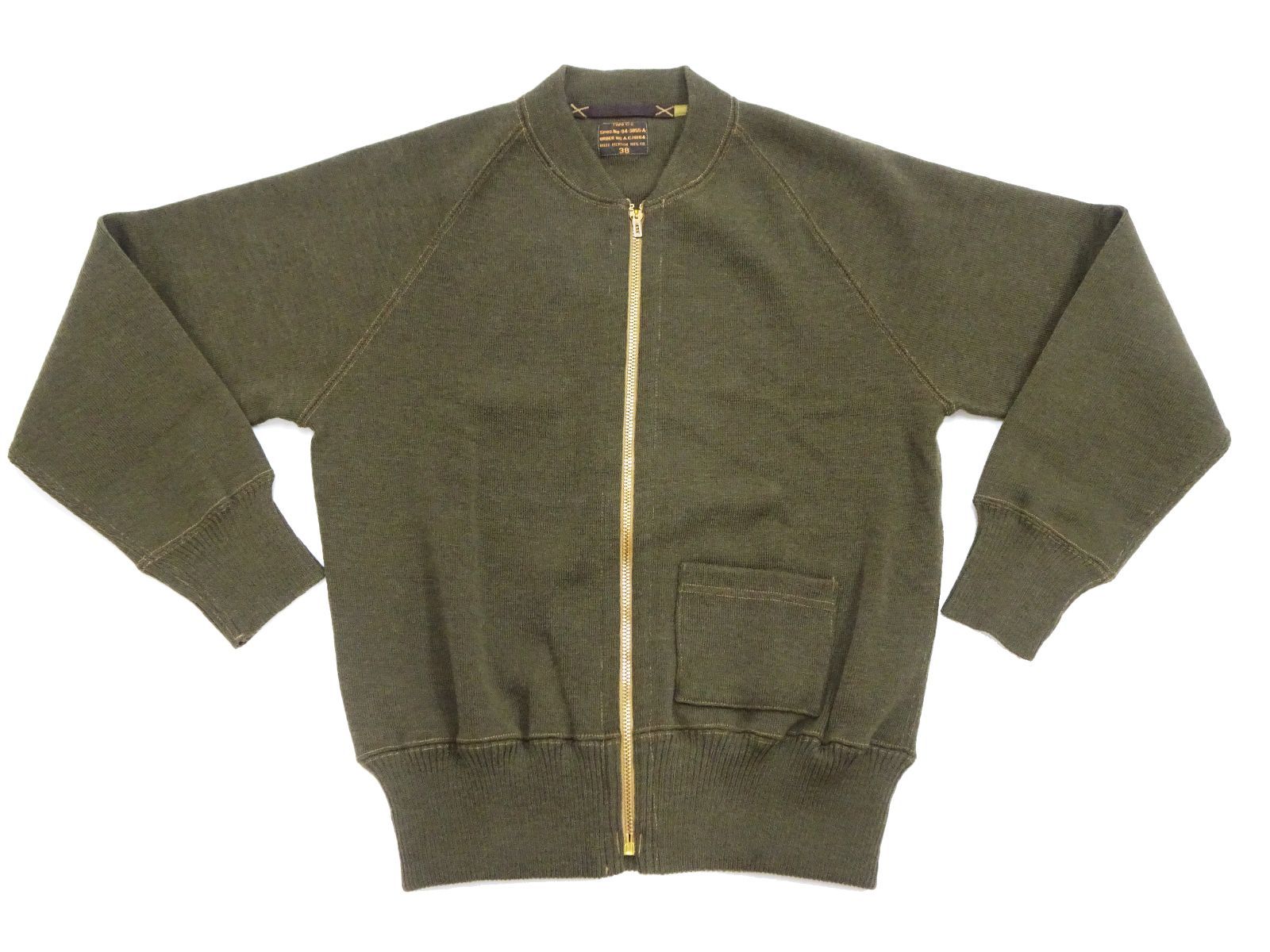 バズリクソンズ Buzz Rickson セーター BR90259 C-2 ジップアップセーター メンズ C2 ウールニット ジップカーディガン アメリカ陸軍航空隊 復刻モデル オリーブ