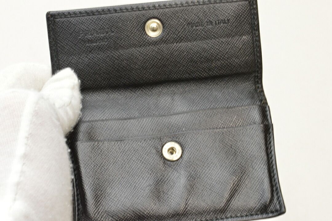 極美品！【PRADA】名刺入れ サフィアーノレザー ネロ 極美品！PRADA