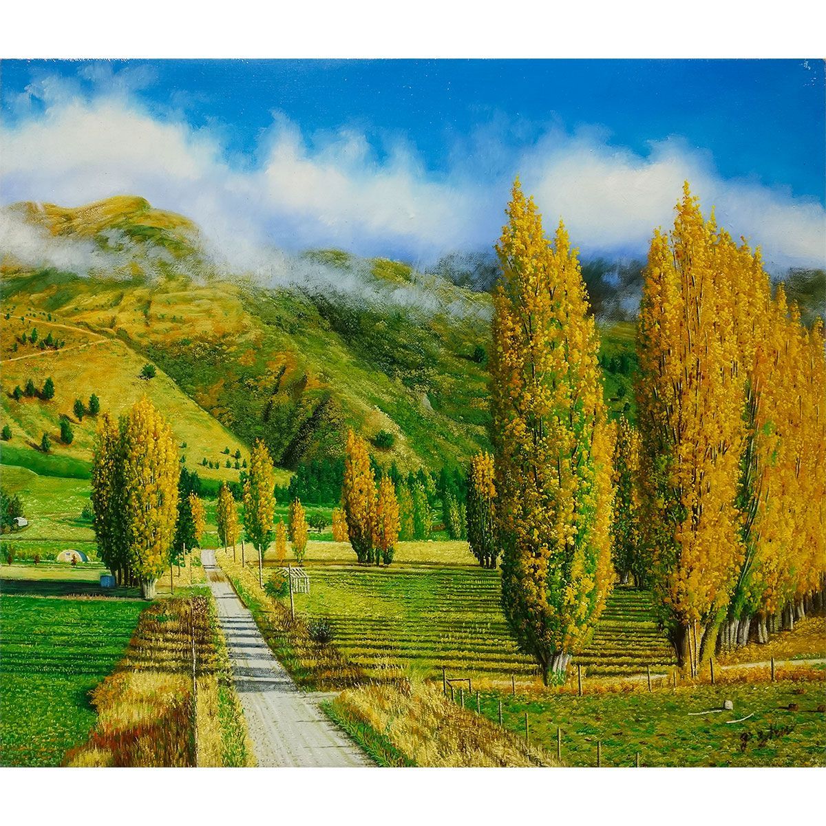 12×16㎝「見知らぬ風景」油彩画・原画・額装・壁掛け・独立スタンド付き Amazon.co.jp: 奥田ひとみ 石畳の街並み F6号 受注制作 油彩画