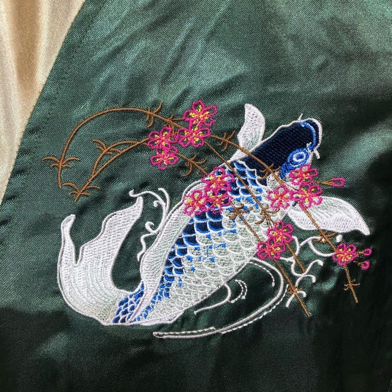 一心如鏡 スカジャン スーベニアジャケット 鯉 富士山 刺繍 - アウター