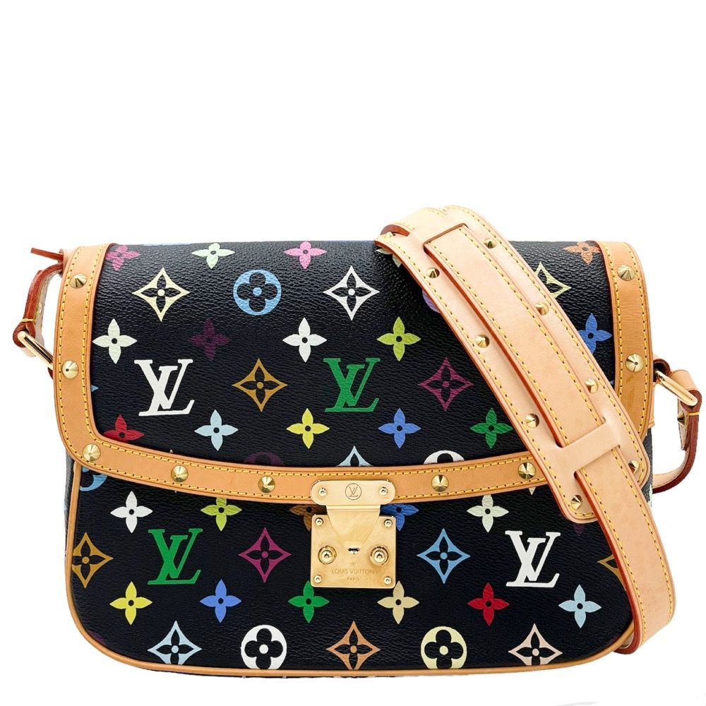 ルイヴィトン ショルダーバッグ レディース モノグラムマルチカラー ソローニュ 肩掛け 斜め掛け 鞄 かばん LOUIS VUITTON M92639  ブラック 黒 マルチカラー ゴールド金具【中古品】 - メルカリ