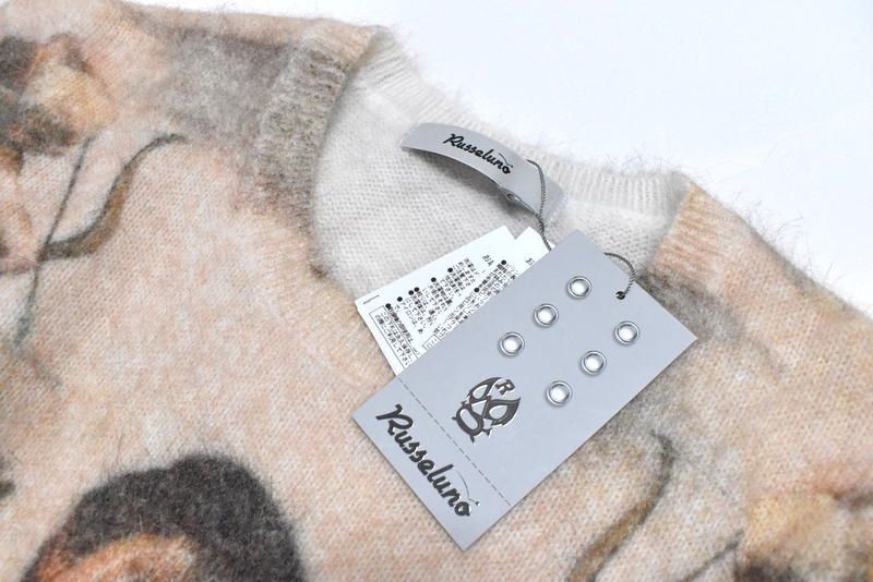 尊敬 ラッセルノ ゴルフ グラフィック ニット セーター 4 M 6 XL RS-2240503 アイボリー Russeluno Golf