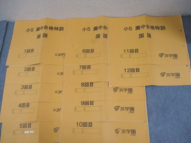 浜学園 小5 灘中合格特訓 国語 テキスト 12冊 灘合 プリント
