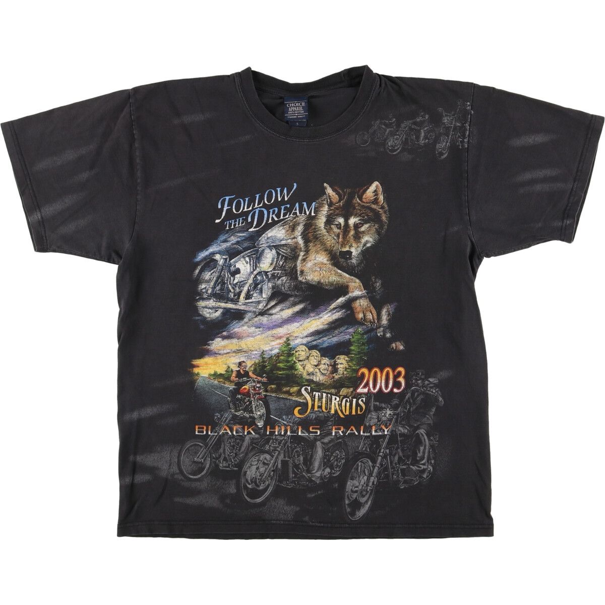 古着 00年代 CHOICE APPAREL STURGIS BLACK HILLS RALLY 2003 モーターサイクル バイクTシャツ メンズL/eaa440199