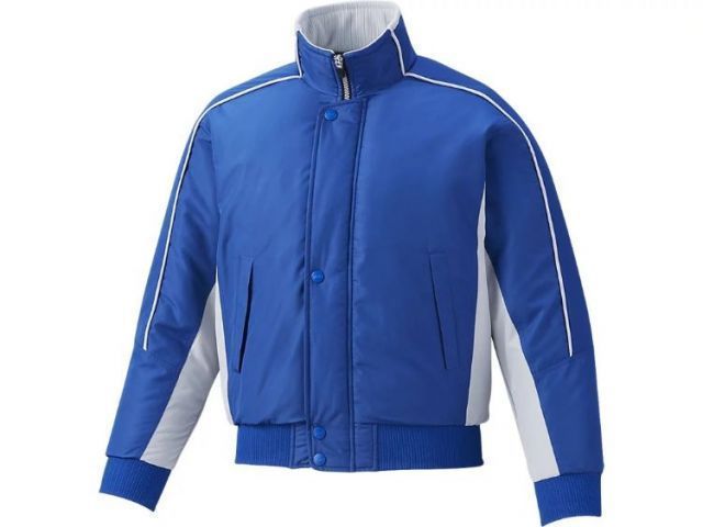 asics アシックス Jr.GROUND COAT ロイヤルxS/グレー 130 BAG12J 4310 | スポーツ 運動 衣類 衣料品 服 ウエア ウェア 野球 ベースボール アウター グラウンドコート 子供 子ども キッズ ジュニア ポケット 保温 は