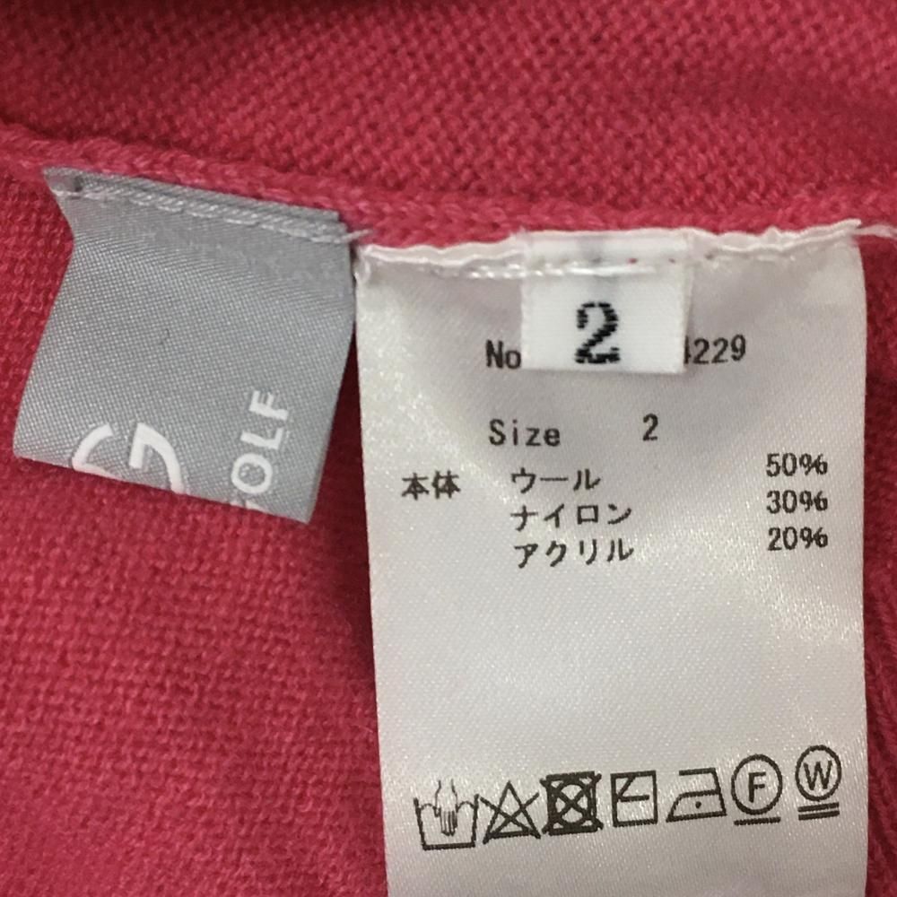 CPG セーター ピンク×ダークブラウン 羊柄 ウール50％ ニット レディース 2 M ゴルフウェア モデル CPG WHITEMONARCHHOTEL_COM