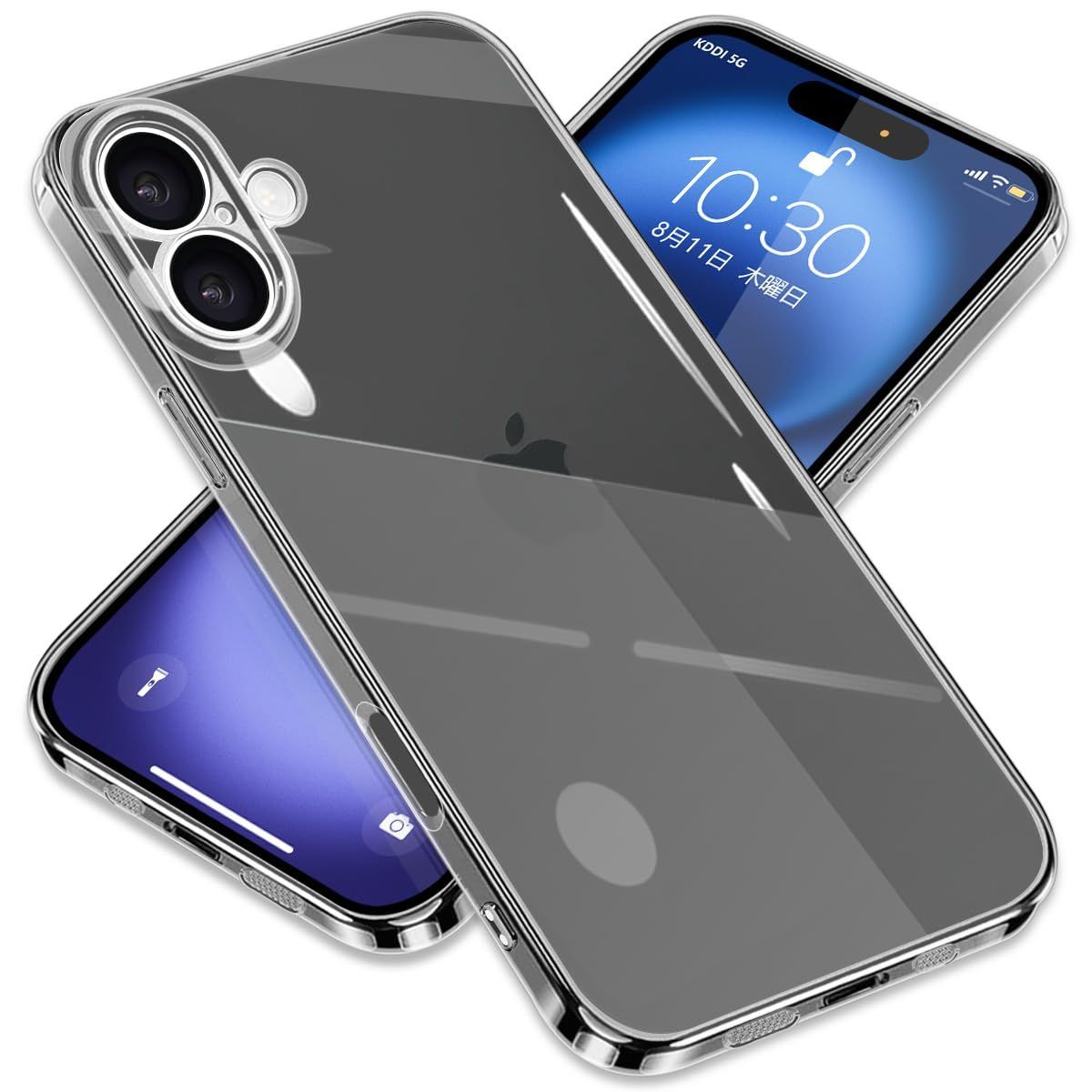 【在庫処分】耐衝撃 スマホケース カバー 透明 アイフォン16 TPU クリア レンズ保護 ストラップホール付き ケース 薄型 黄変防止 iPhone16 擦り傷防止 人気 ZHUAZHULE （クリア）