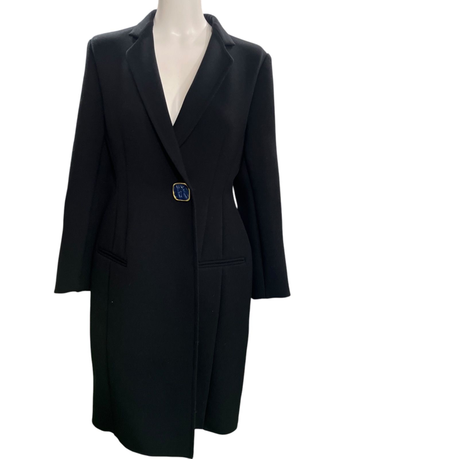 ○ 極美品 セリーヌ CELINE 美形 チェスター ロング コート 黒 