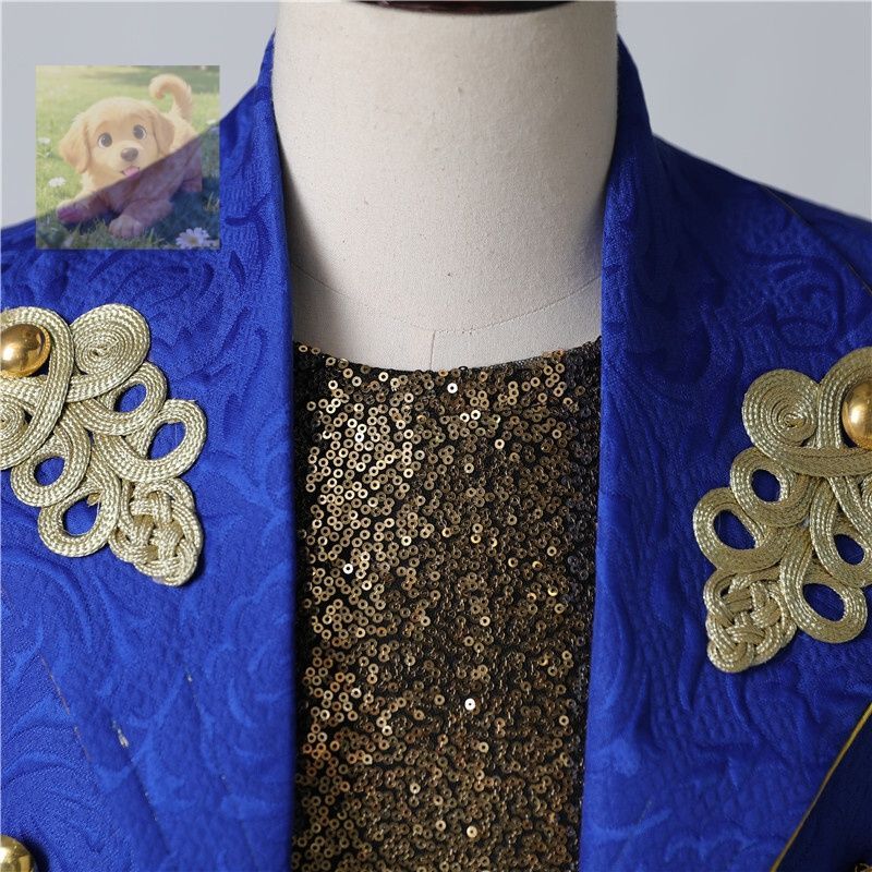 メンズ スーツ ロングジャケット ロイヤルブルー タキシード 王子 宮廷M L-6XL演歌 歌手衣装DJ舞台衣装コスプレ KANDAIZUMI_COM