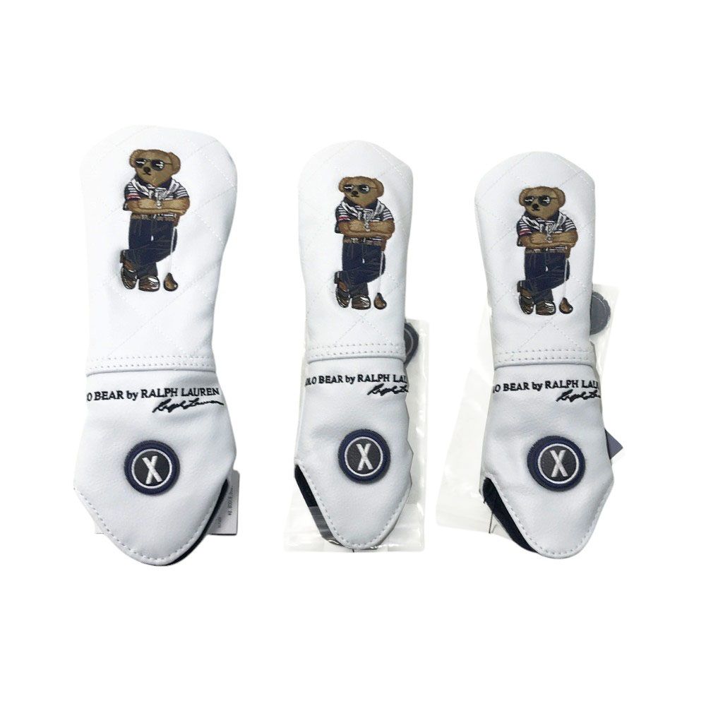 POLO RALPH LAUREN ポロ ラルフローレン  ヘッドカバー ベア 3点セット  ホワイト系 FW UT×2 [240101339141] ゴルフウェア ストスト