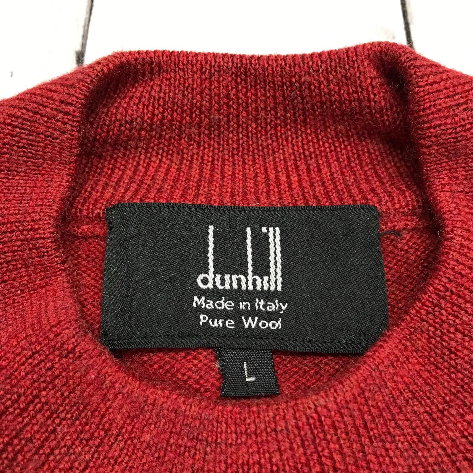 Dunhill 】ダンヒル ロゴニット セーター レッド Lサイズ - メルカリ