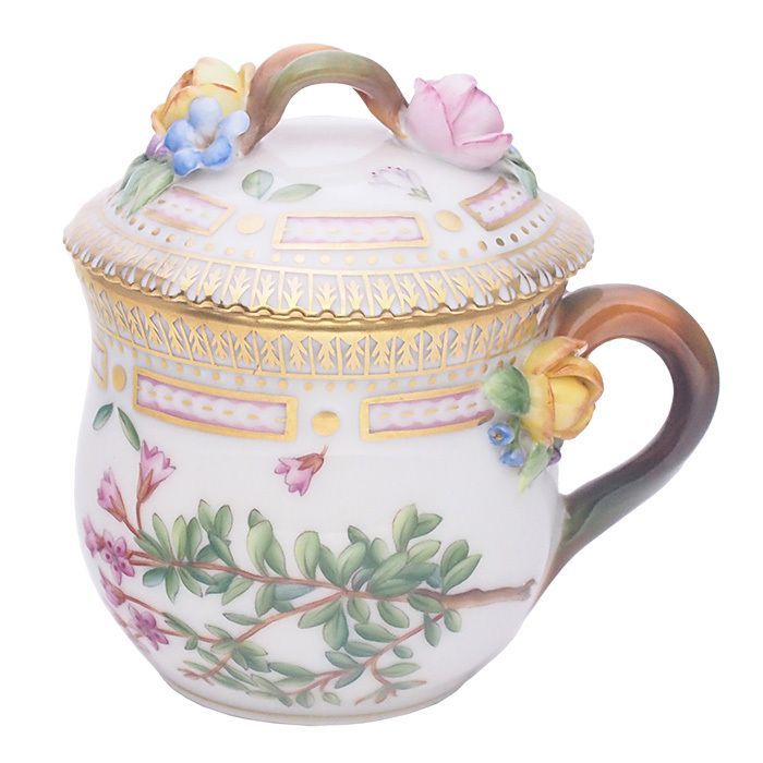ロイヤルコペンハーゲン Royal Copenhagen フローラダニカ 蓋付き マスタードポット