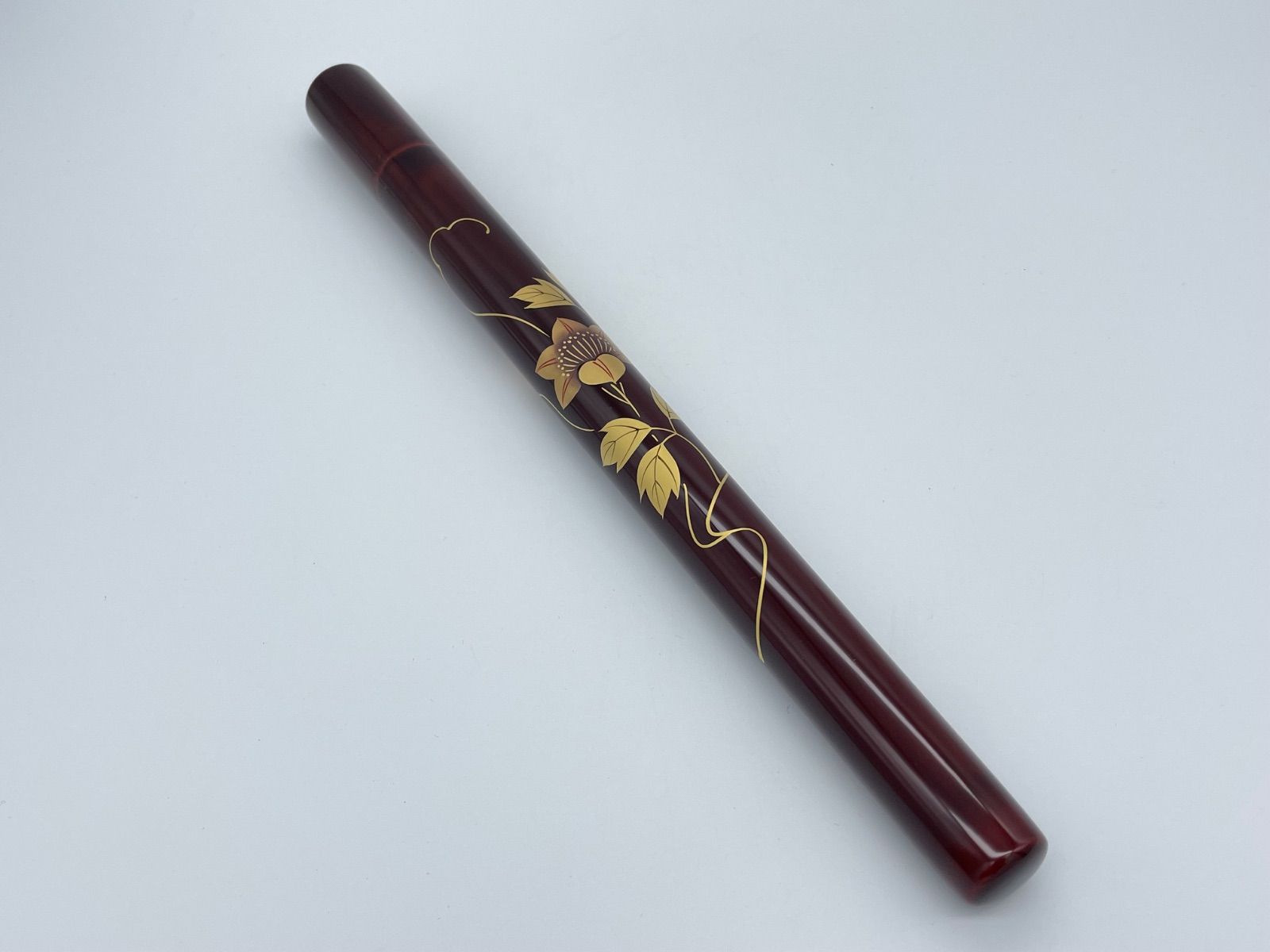 線香筒 桜 溜塗 鉄仙