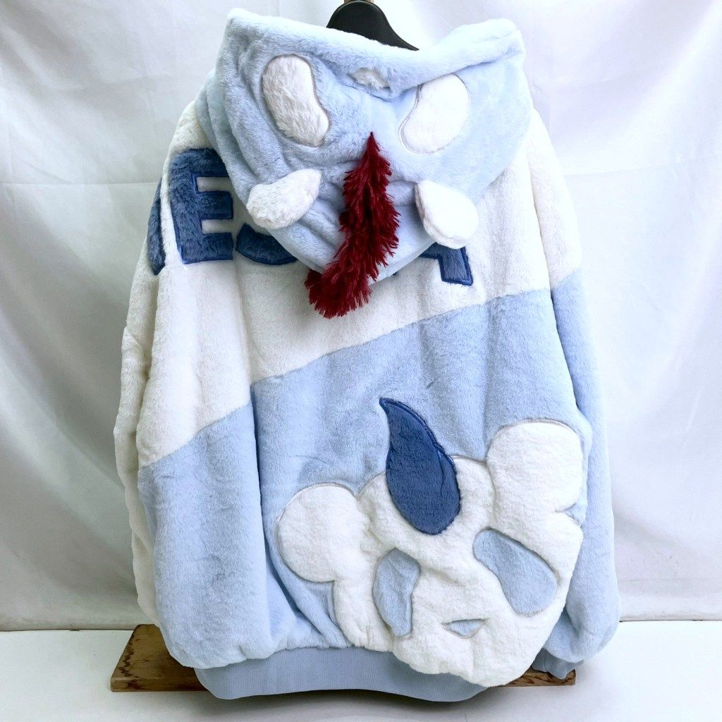 01w-5426 パンディエスタ PANDIESTA JAPAN パンダ ジップ ファーパーカー 592212 サイズXL ブルー ホワイト アウター 品