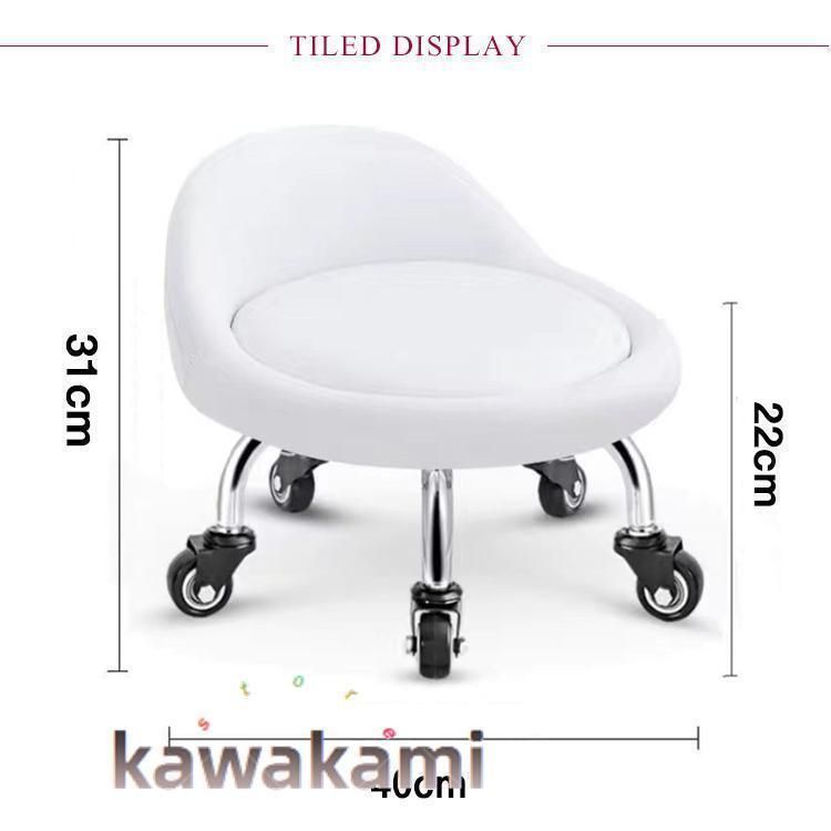 ホワイト合成皮革円形　フットネイル用スツール ホワイト合成皮革円形 フットネイル用スツール