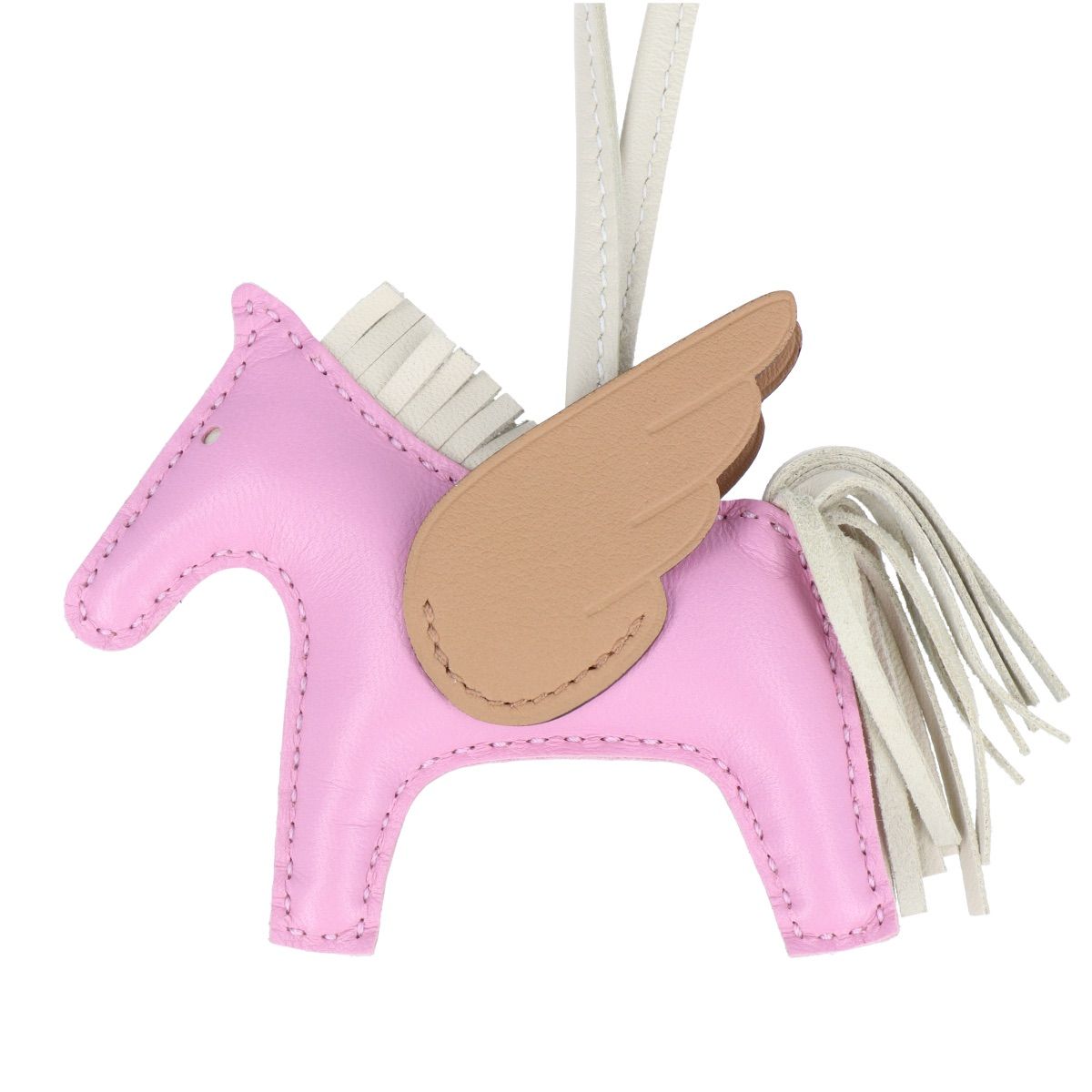 HERMES レザー チャーム ピンクロデオPM