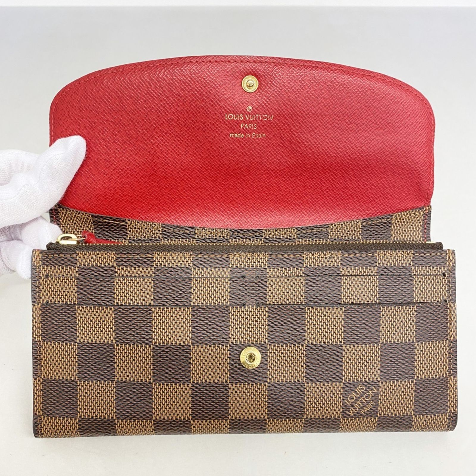 ルイヴィトン ポルトフォイユ エミリー ダミエ ルージュ N63544 長財布  