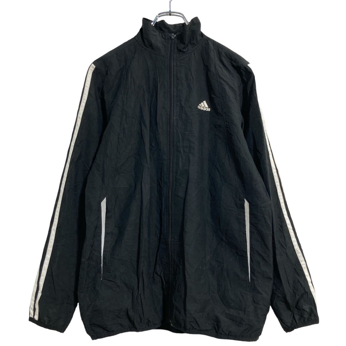 adidas ナイロンジャケット XL ブラック アディダス ジップアップ 