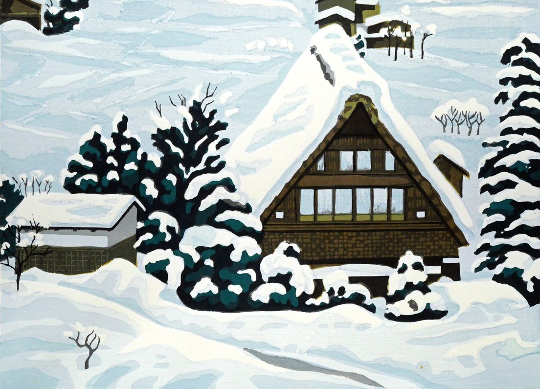 北岡文雄　冬の摩周湖　多色　木版画　サイン入り北海道　美術品 Yahoo!オークション -「北岡文雄」(木版画) (版画)の落札相場