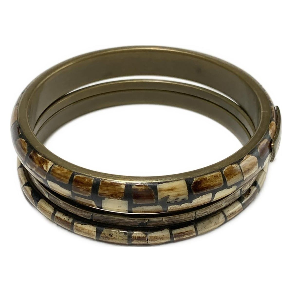 EPOCA エポカ バングル - ゴールド×ダークブラウン 3連バングル