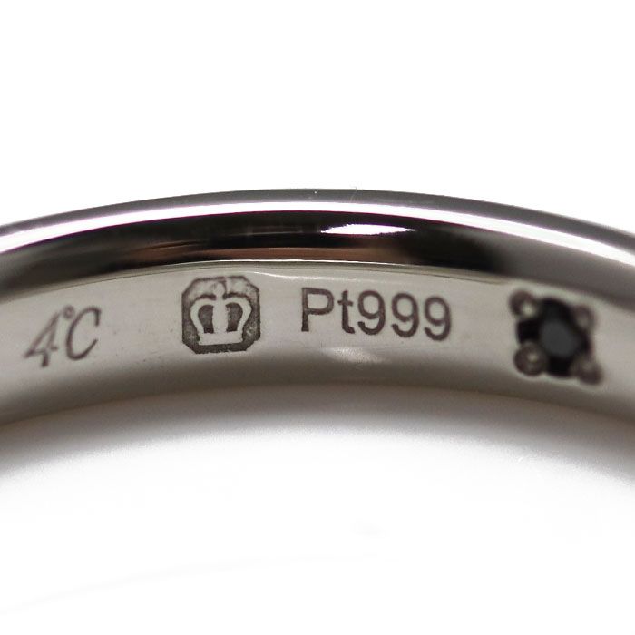 4℃ ヨンドシー Pt999プラチナ リング・指輪 ダイヤモンド 8号 4.2g