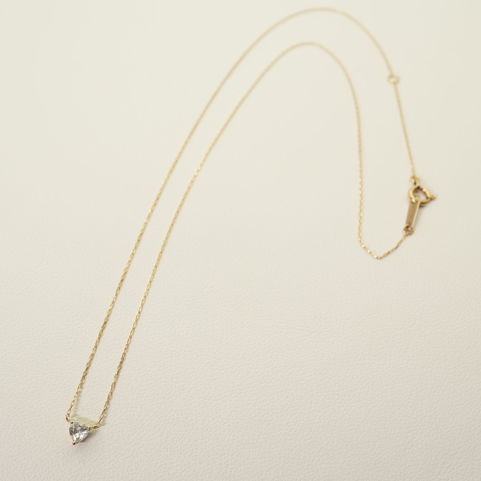 カナル4℃ K10 ハートシェイプ ネックレス ジルコニア/24-5521S