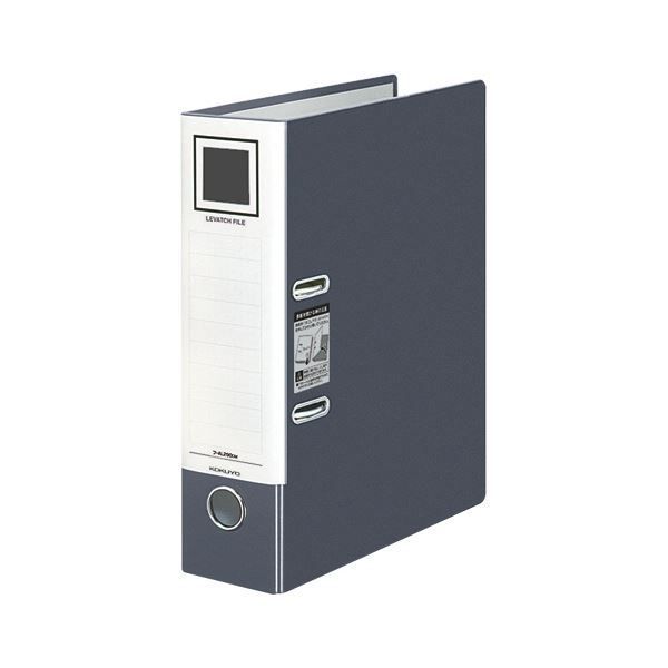 （まとめ） コクヨレバッチファイル A4タテ 2穴 480枚収容 48mmとじ 背幅76mm ダークグレー フ-AL290DM 1冊 【×5セット】