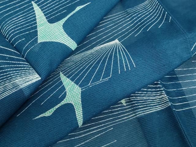 平和屋着物＊夏物 小紋 絽 飛鳥文 洗える着物 未使用 AABB5912st