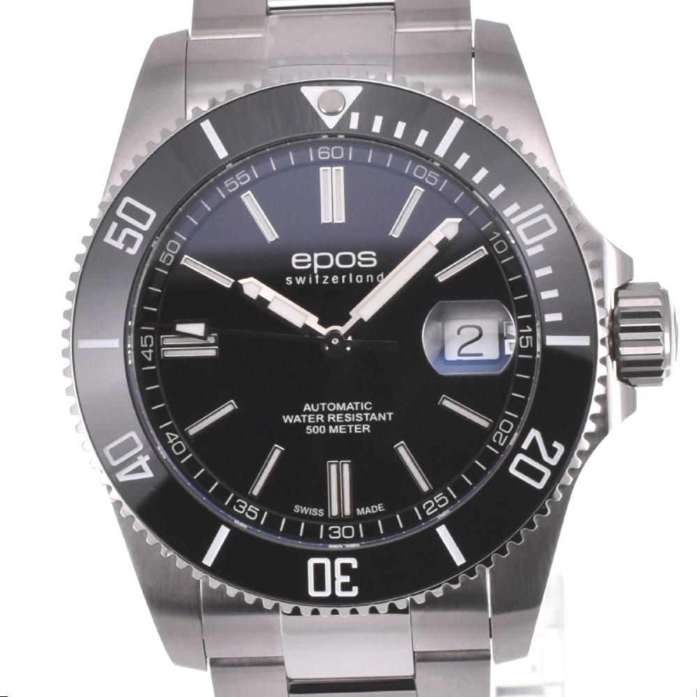 エポス EPOS 3504BK ダイバーズ SS 自動巻き メンズ未使用品箱・保証書  