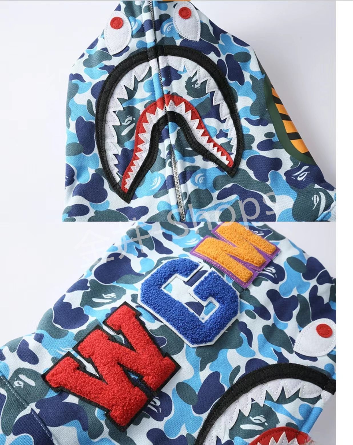 新品 A BATHING APE エイプ シャーク パーカー 3カラー選択