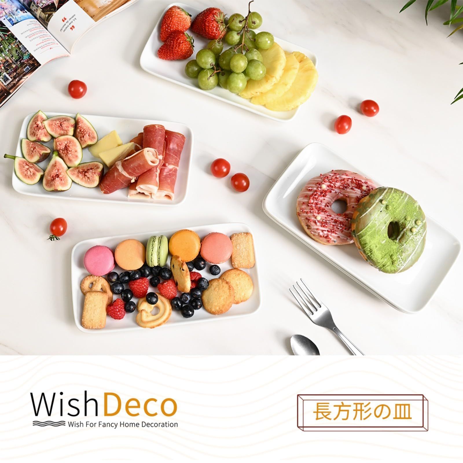 皿　プレート皿　刺身皿　セット　まとめ売り Amazon.co.jp: WishDeco 長角皿 6枚セット 焼き物皿 魚 皿 刺身皿 23