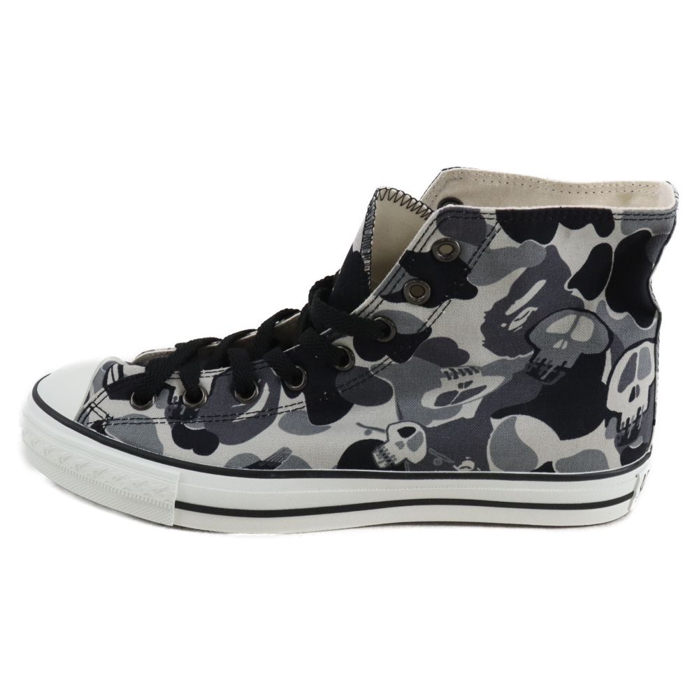 A BATHING APE (アベイシングエイプ) ×STUSSY ステューシーコラボ ハイカットスニーカー グレー US9/27.0cm