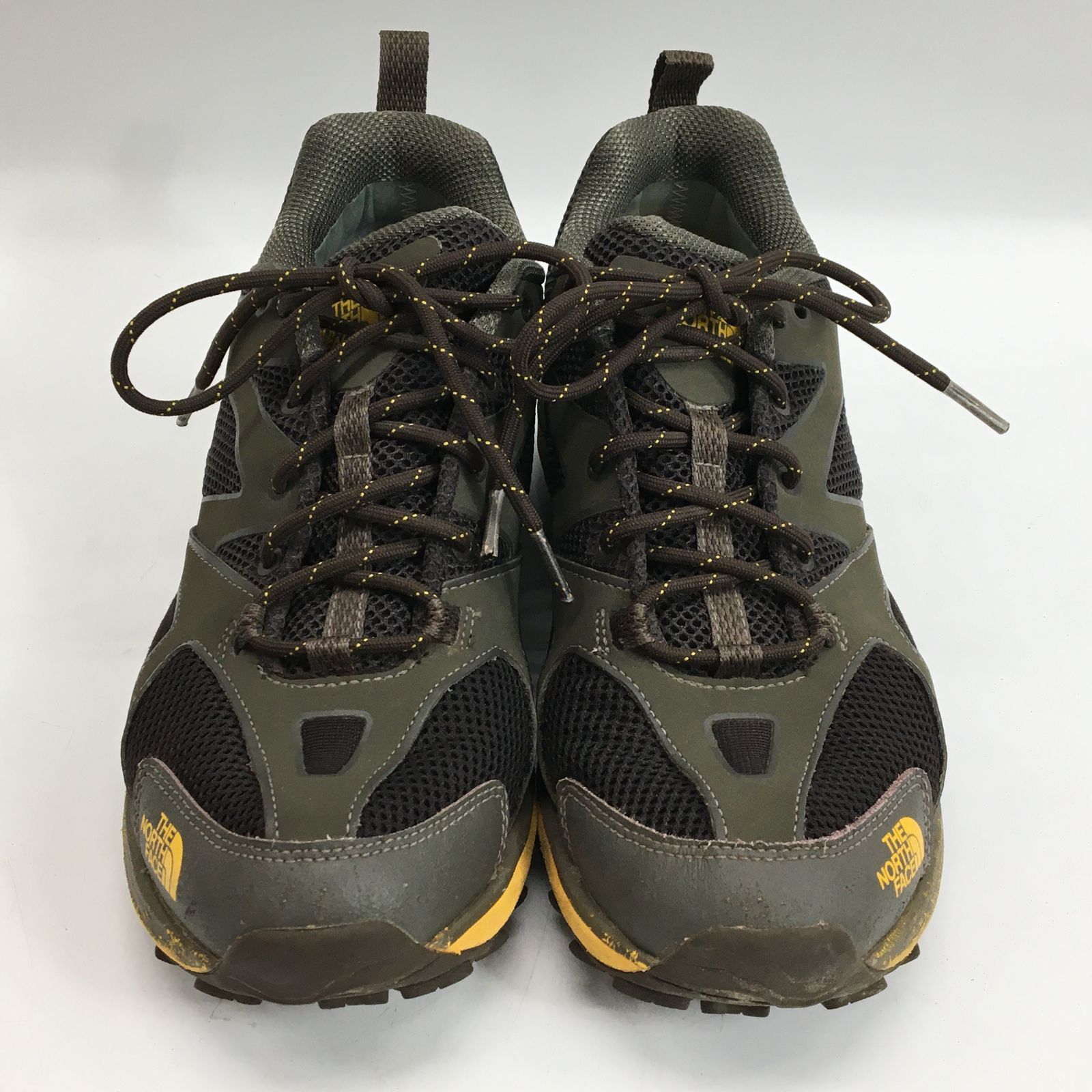 最終価格 THE NORTH FACE ザノースフェイス トレッキングシューズ HEDGEHOG GUIDE GTX 26cm コーヒーブラウン×イエロー NF01331 24f菊DO