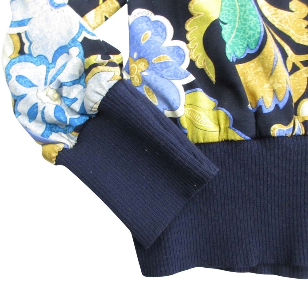 LEONARD レオナール Vネック ニット カットソー ブラウス 花柄 LEONARD レオナール Vネック ニット カットソー ブラウス 花柄