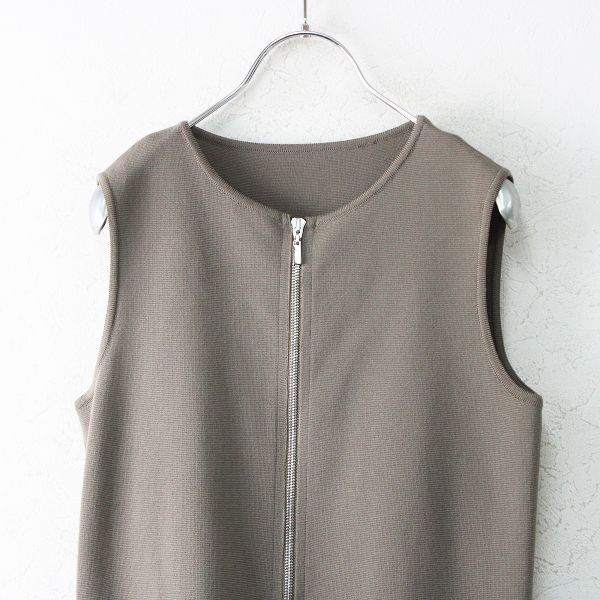 極美品 FOXEY フォクシー 37987 ジップアップドレス 38/モカ ブラウン 