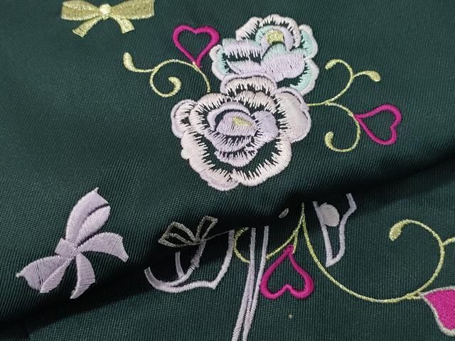 平和屋着物○女性 行灯袴 総刺繍 花唐草文 桑の実色 卒業式 洗える着物  