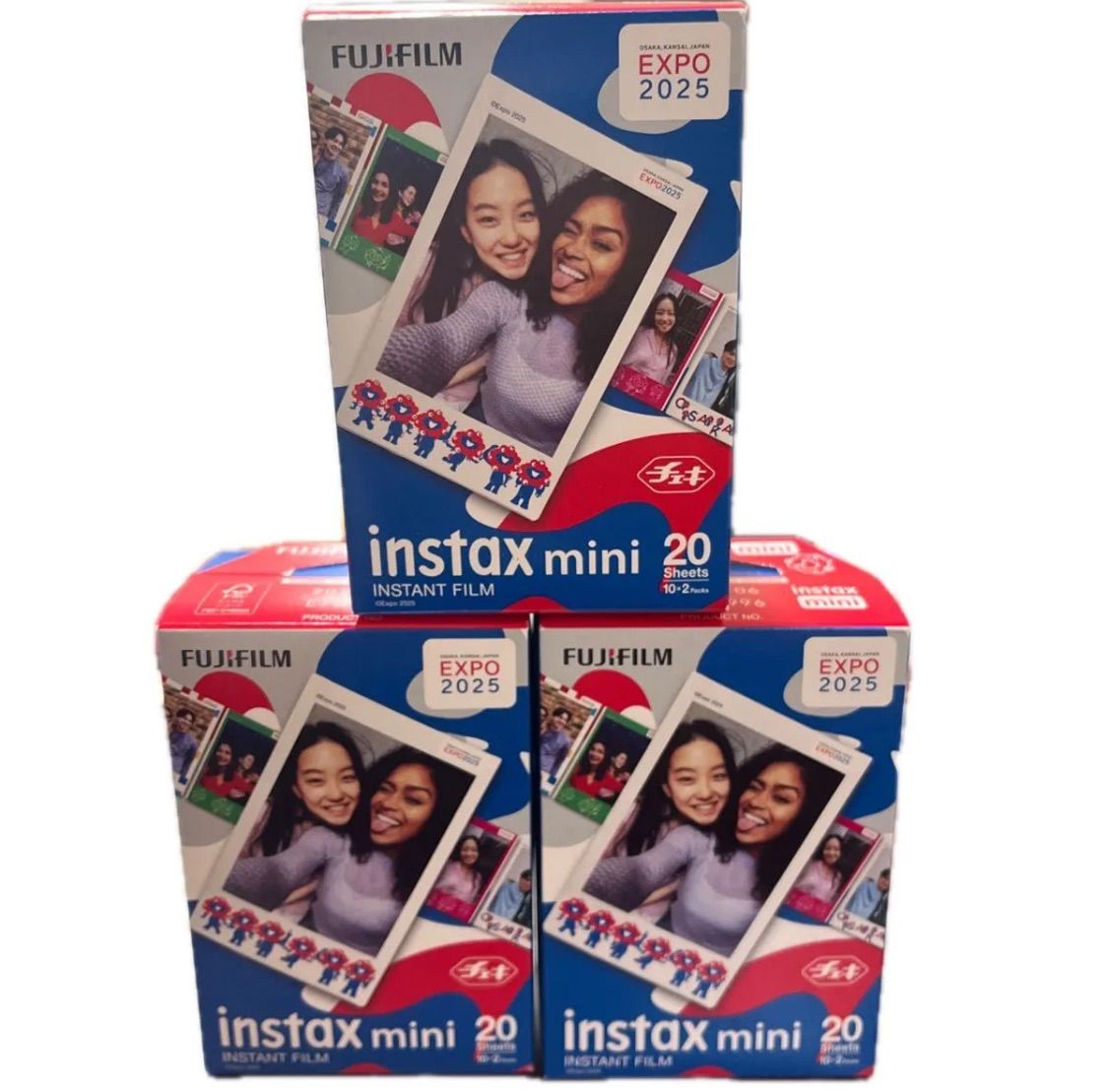3箱 富士フイルム FUJI instax mini OSAKA EXPO大阪万博モデル チェキ用フィルム 10枚入りx2パック