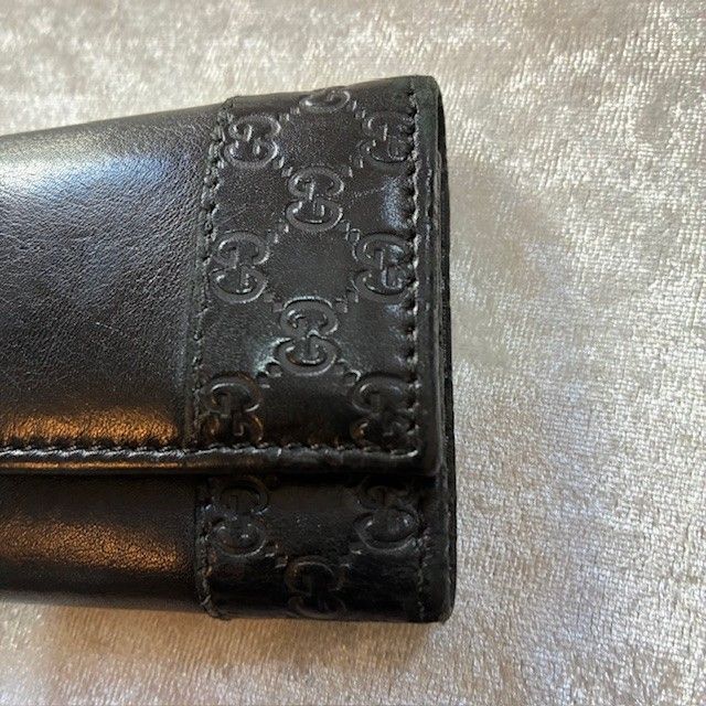 グッチ GUCCI GGシマレザー ブラックレザー6連キーケース