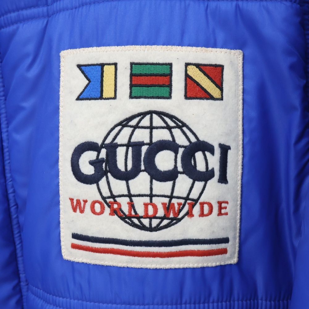GUCCI (グッチ) Blue Flags Patch 2way Jacket パフ ジャケット 590774