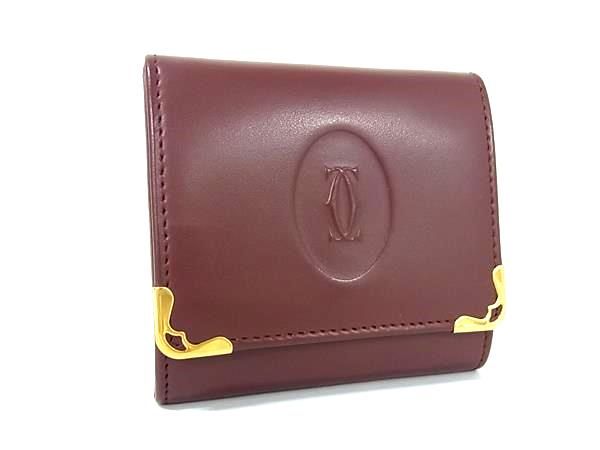 Cartier カルティエ レザー マストライン レザー コインケース コインパース 小銭入れ レディース メンズ ボルドー系 FK8479