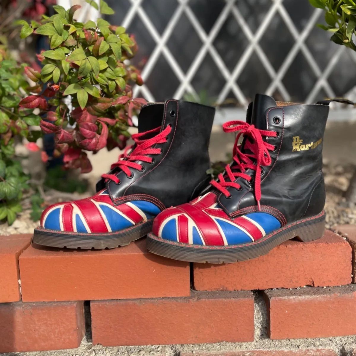 Dr.Martens 8ホールブーツ ユニオンジャック ホワイト社製