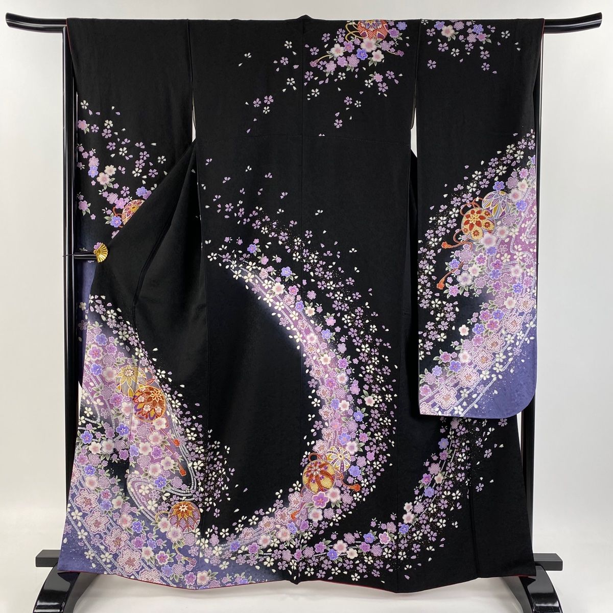 振袖 身丈163cm 裄丈64.5cm M 袷 袋帯フルセット 鞠 桜 金糸