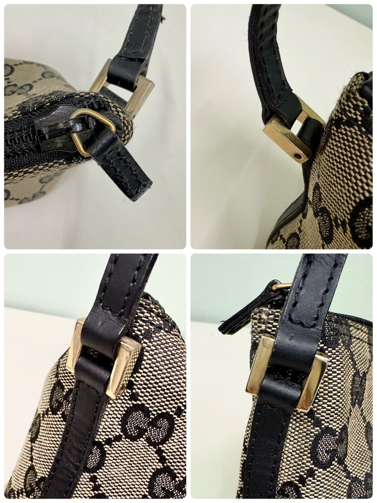 GUCCI】グッチ アクセサリーポーチ ミニバッグ GGキャンバス ベージュ