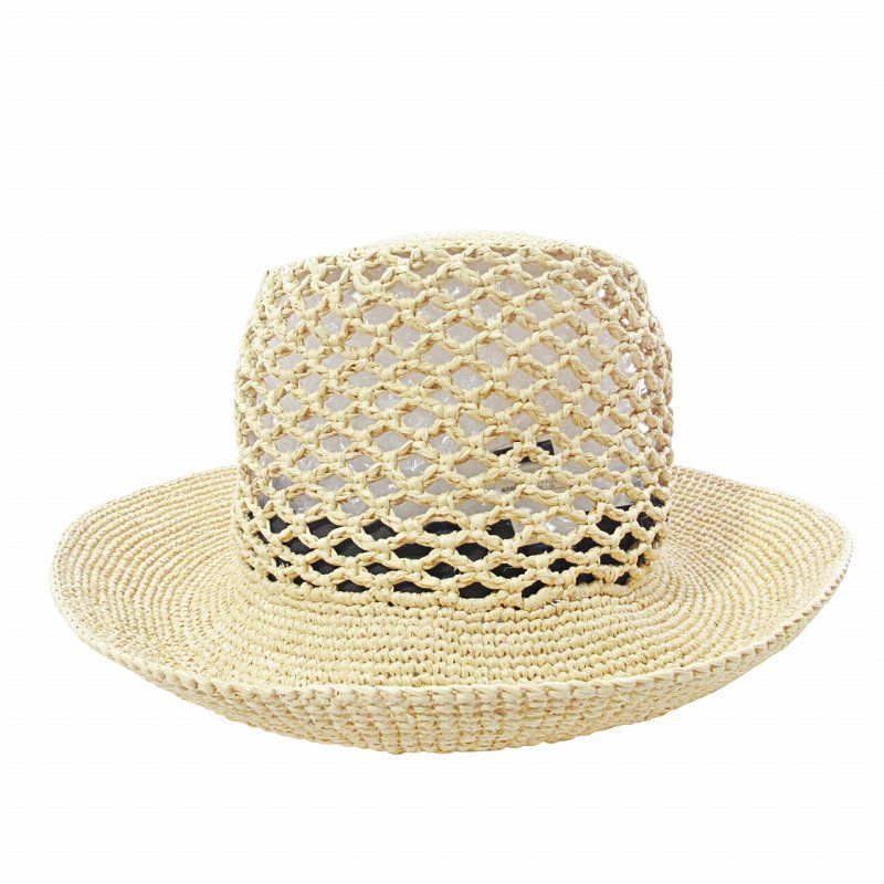 JANESSA LEONE ジャネッサレオネ ストローハット 麦わら帽子 M