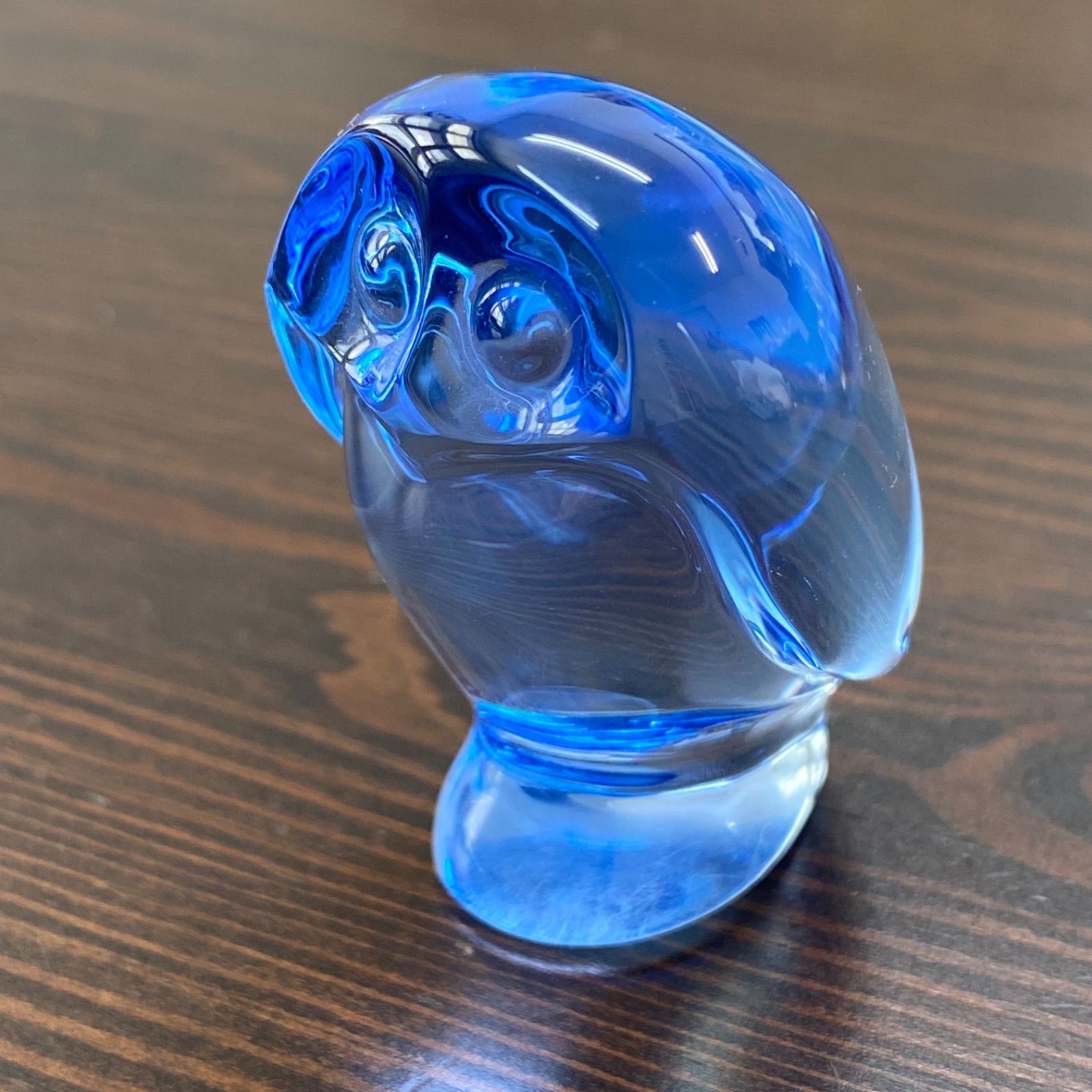 Baccarat 青色ガラス動物オブジェ フクロウ 000000003568_9nrZ6CB.jpg