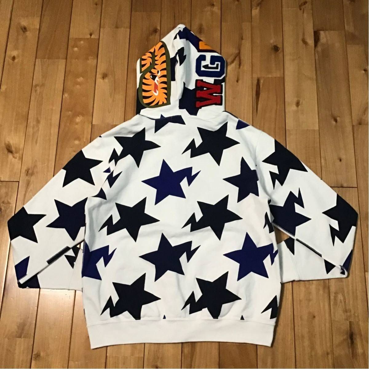 【希少・NFS限定】エイプ シャーク×スター フルジップパーカー ☆NFS限定☆ スター シャーク パーカー Sサイズ a bathing ape bape