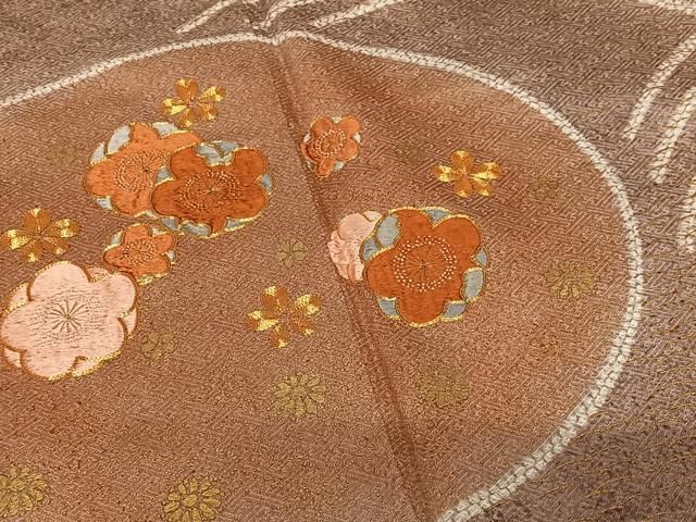 平和屋着物●訪問着　駒刺繍　絞り　舞桜文　暈し染め　金彩　正絹　逸品　AAAZ7281zg 平和屋着物○訪問着 駒刺繍 絞り 舞桜文 暈し染め 金彩
