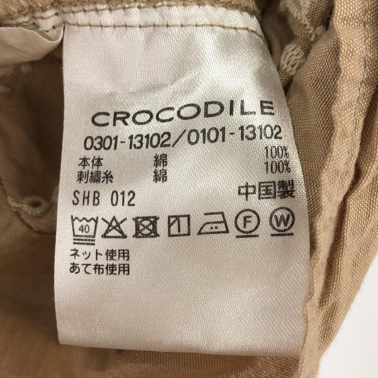 CROCODILE クロコダイル 刺繡柄カットソー sizeL/ベージュ系 レディース