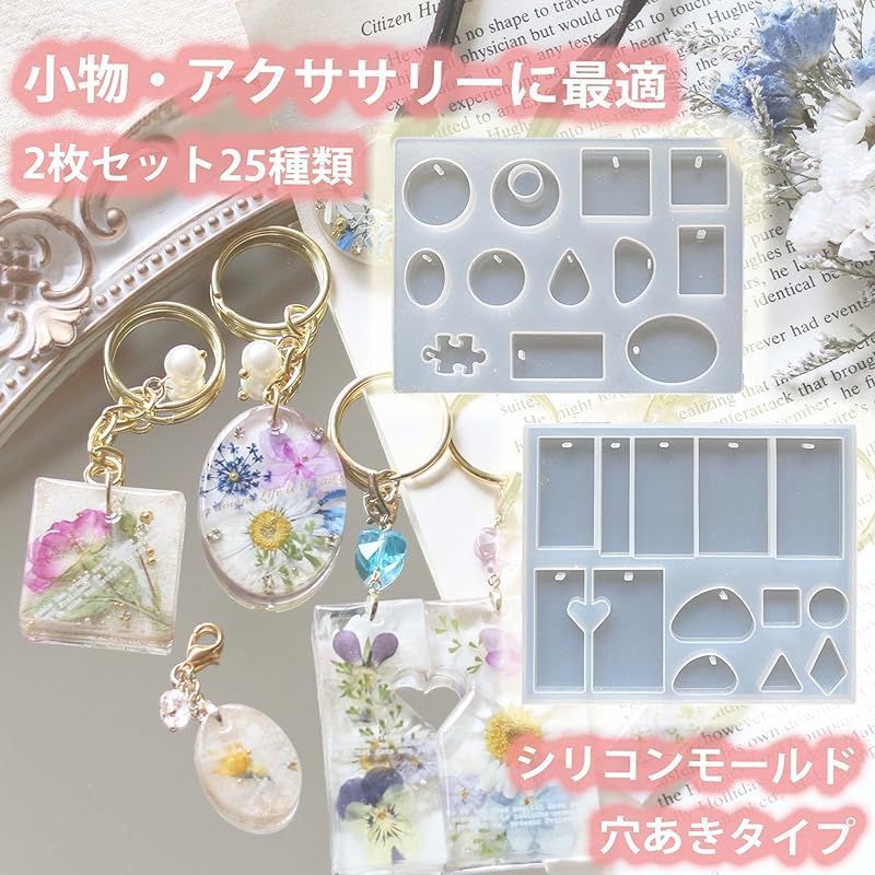Ever garden】 シリコンモールド レジン 25種類 2枚セット 穴